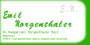 emil morgenthaler business card